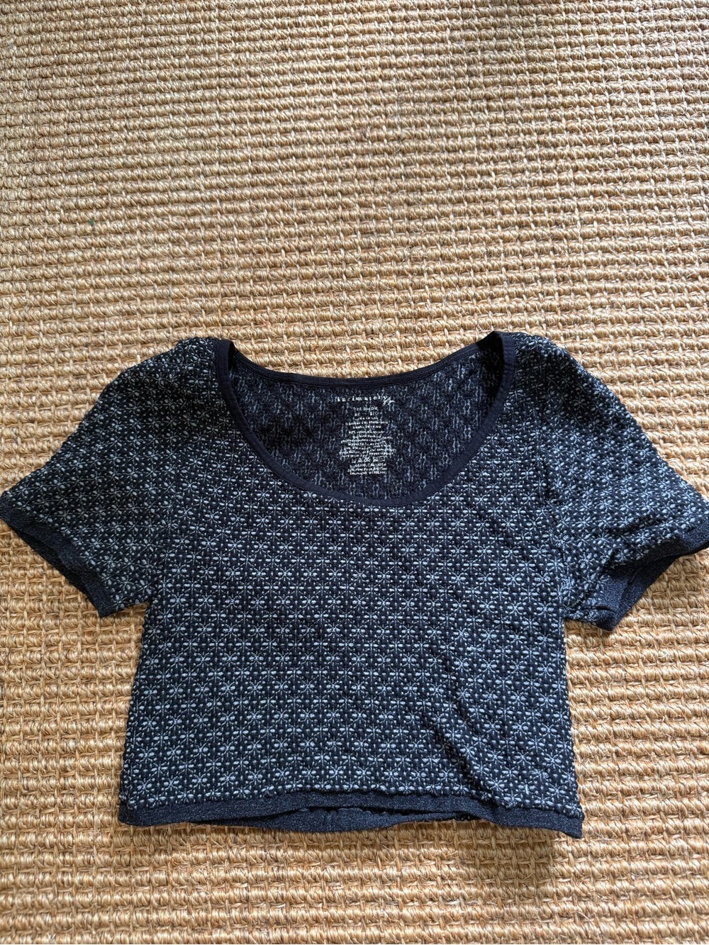 Free People Cropped Textured Baby Tee